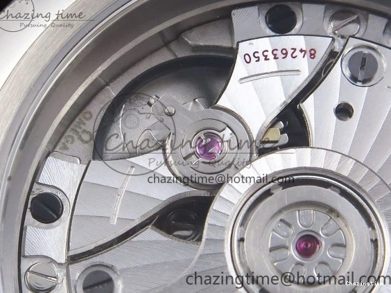 0421 De Ville Date YG MKF 1:1 Best Edition White Textured Dial Diamonds Marker on Brown Leather Strap A WaterResistant 7754